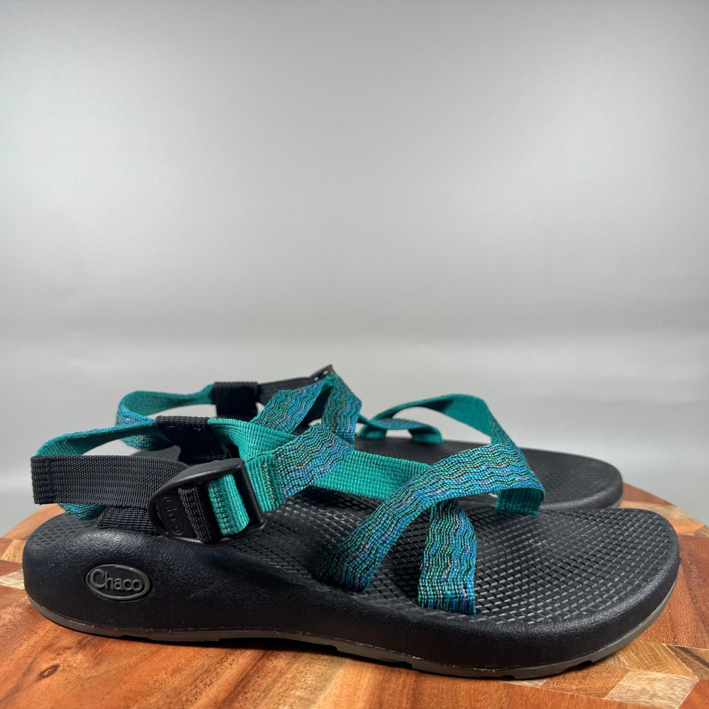 Chaco Z1 Classic Women 9 Teal Blue Strappy Sport Sandals Vibram Sole